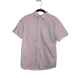 Denim and Flower white and blue‎ print button down